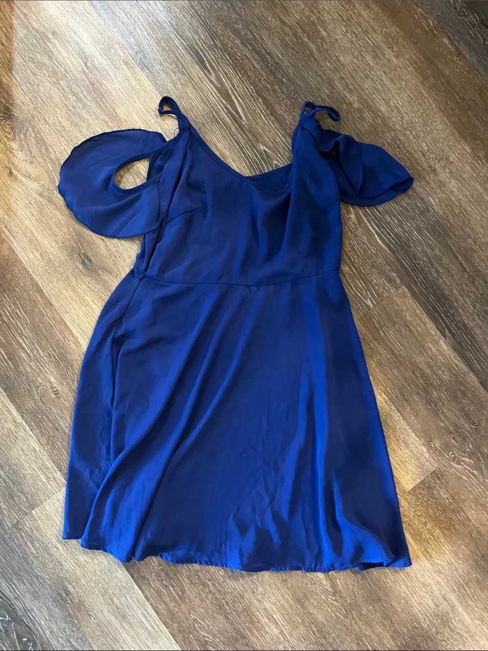 Blue Cold-Shoulder Women's Dress
